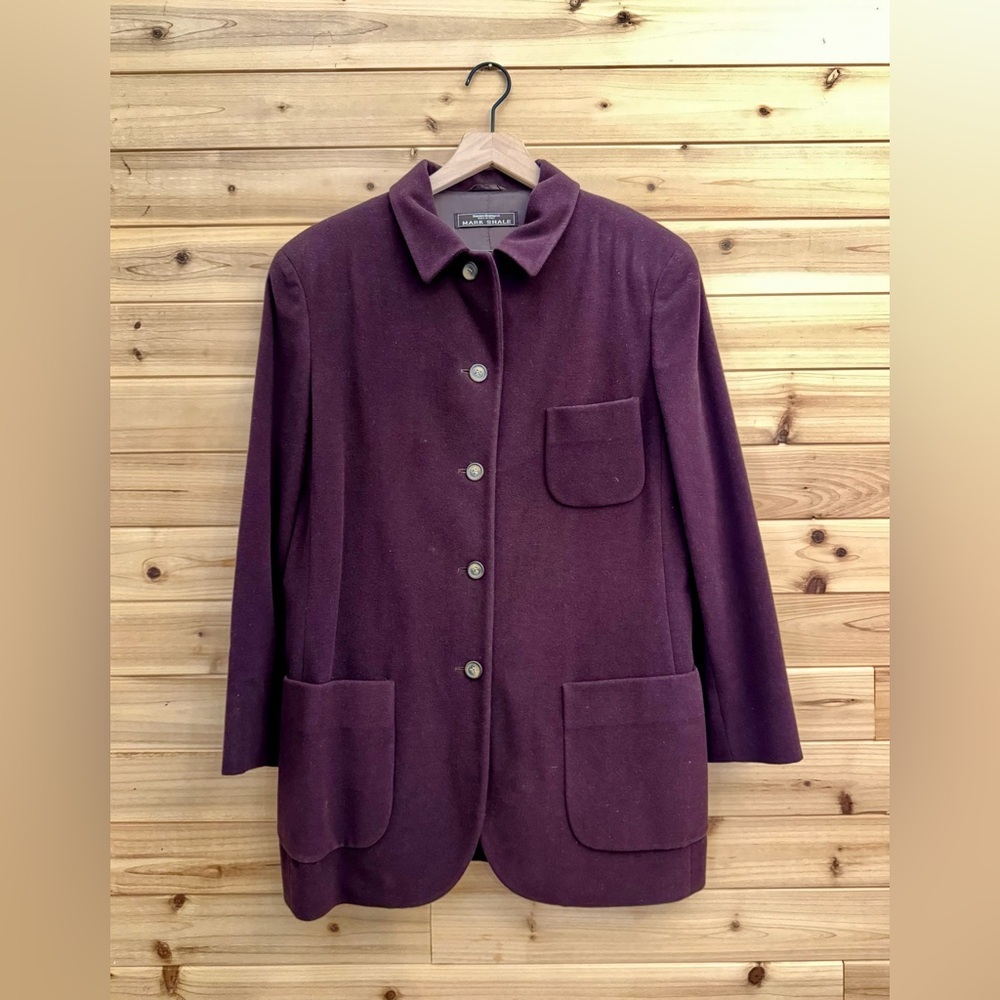 Vintage Mark Shale Mariano Rubinacci Medium Purple Wool Angora Blazer Jacket